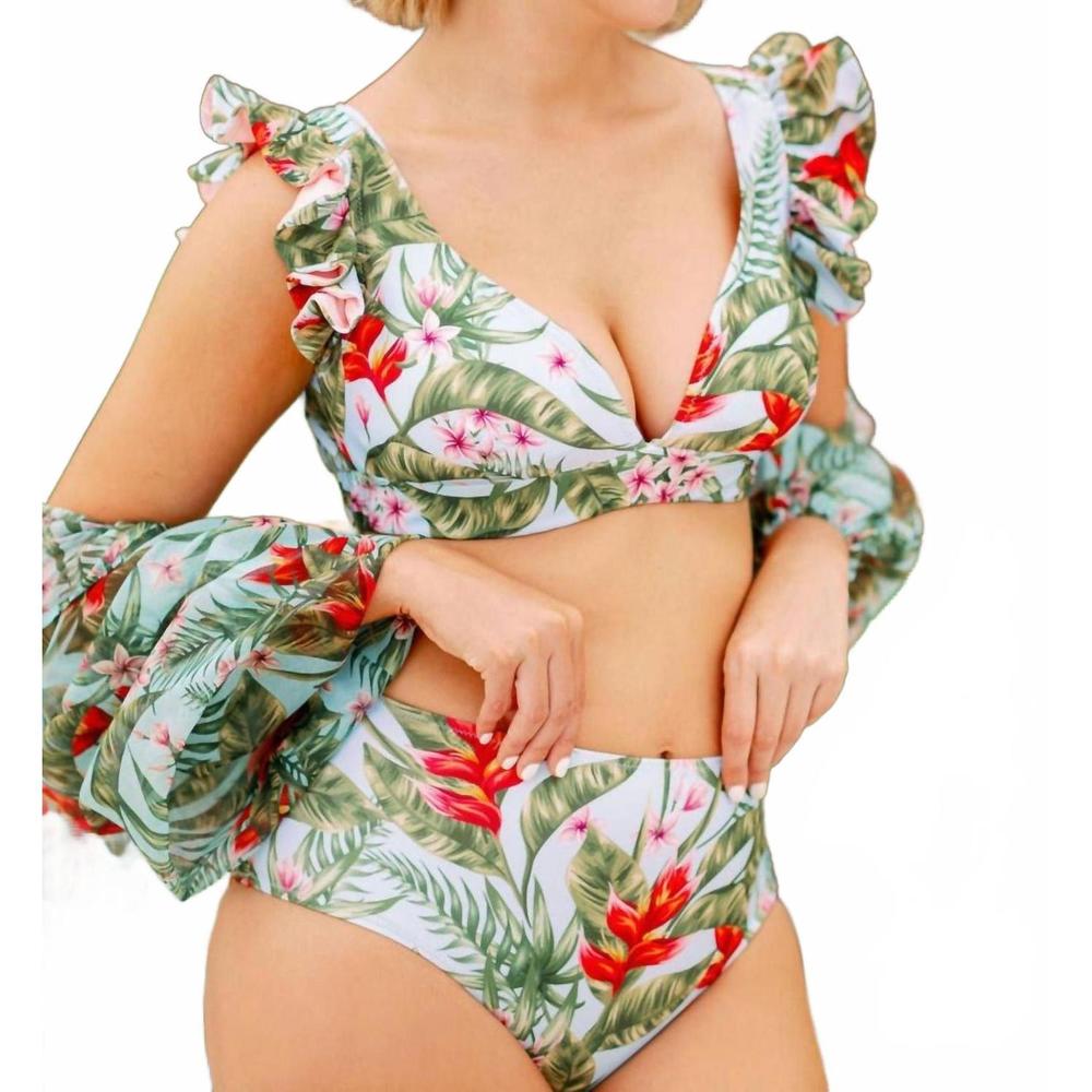 NEW LIA SAHARA push up bikini top in heliconia